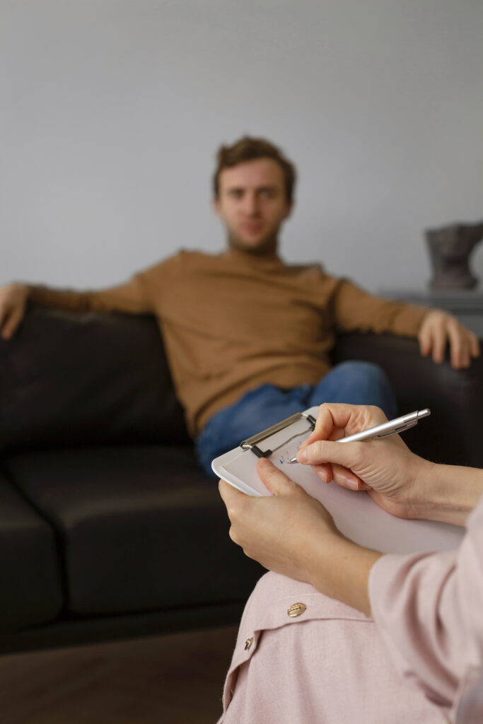 young man at therapist office